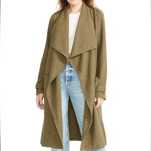 Womens (Small)‎ Steve Madden Olive Green Open Front Trench Cardigan.
